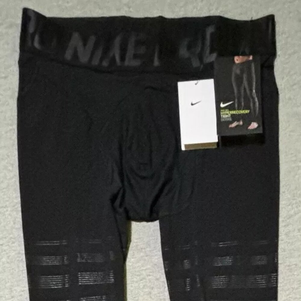 Nike Men XL Pro Hyperrecovery Black Training Compression Tights 812988-010 $150